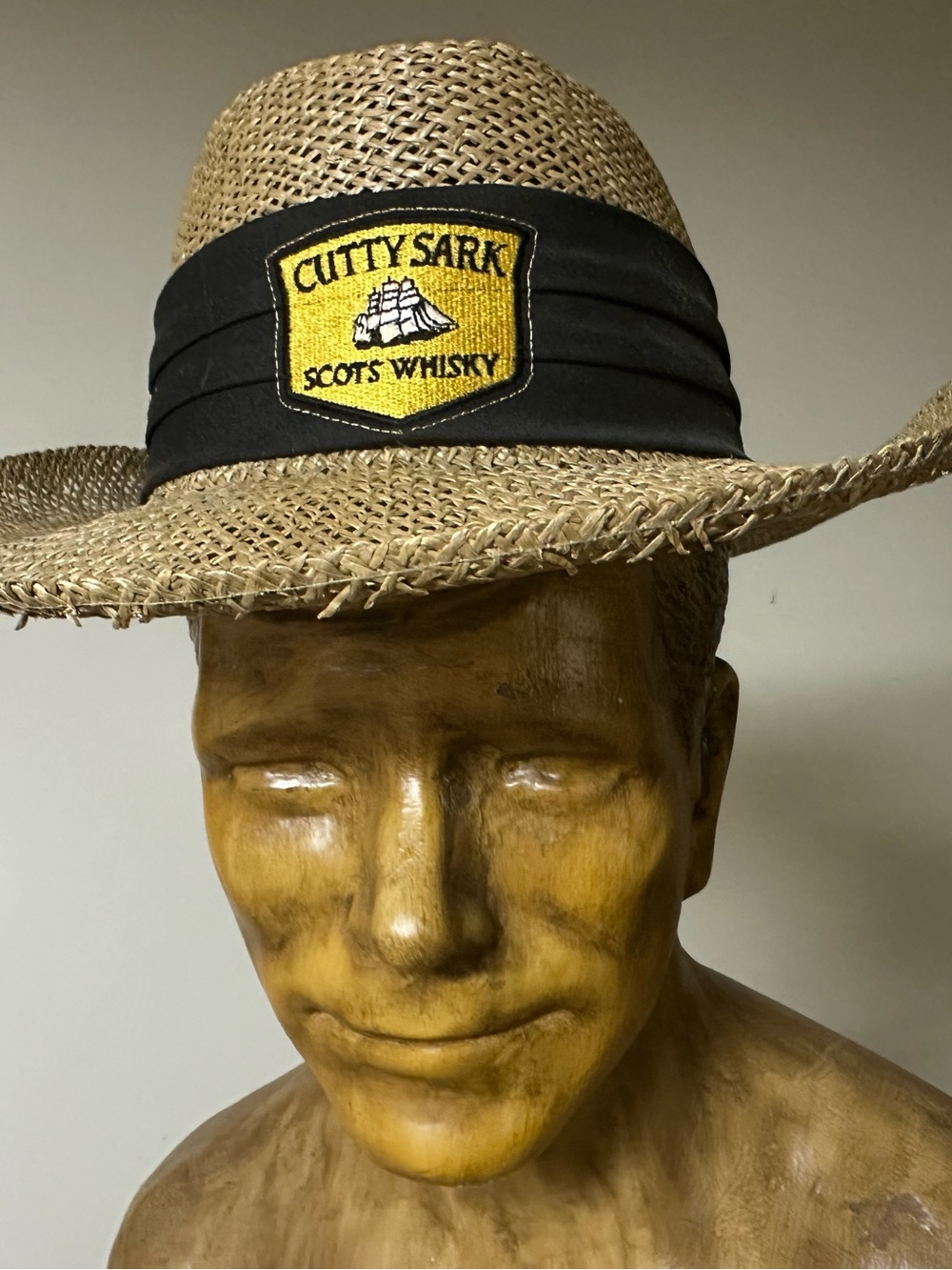 Vintage Biltmore Mizuno Cutty Sark Patch Straw Hat  - Tan size L XL